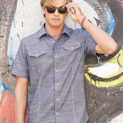 Men's Textured Solid Short Sleeve Shirt